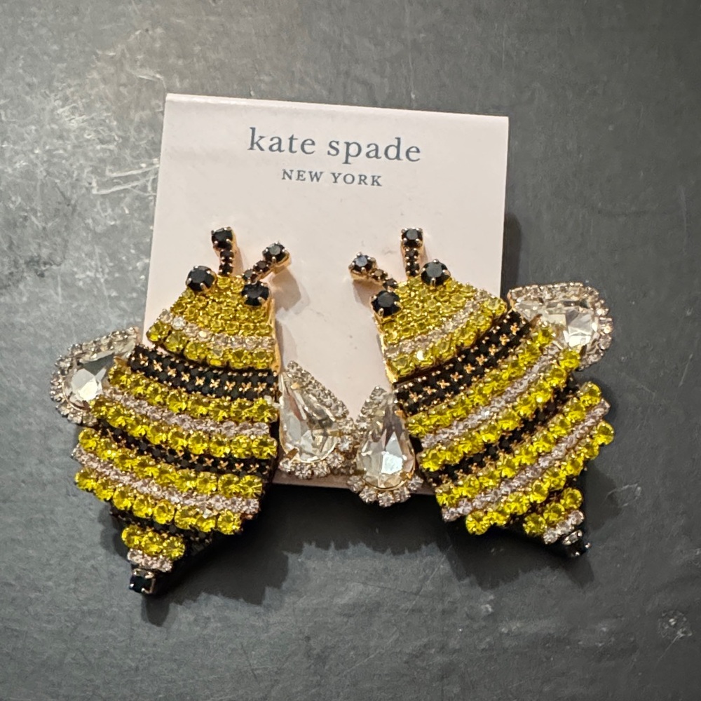 Kate Spade Yellow and Black Bee Earrings